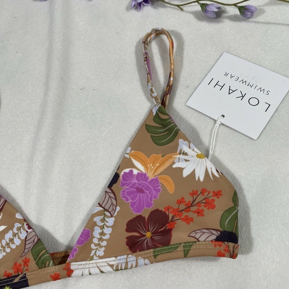 NEW Lokahi Swimwear [ Small ] Floral Vada Bikini‎ Top in Hana Print - Picture 5 of 12